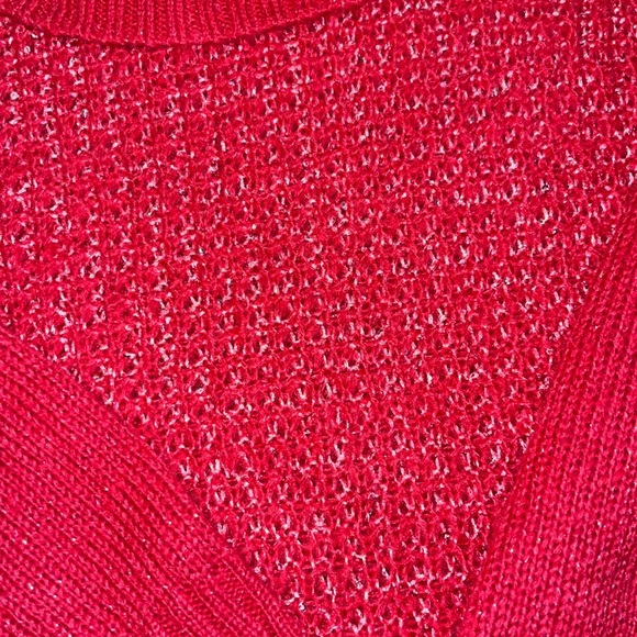 CANDIE'S BRIGHT RED SEQUIN COWL NECK SWEATER SZ L - Picture 3 of 5